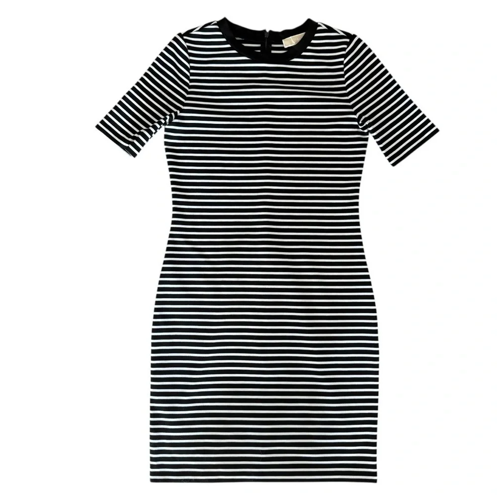 Michael Kors Black and White Sheath Mini Dress